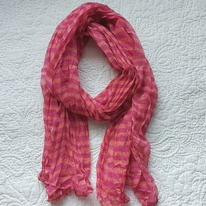 J Crew pink and orange stripe scarf